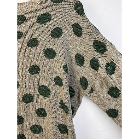 Simply Southern Pullover Sweater Women's 2XL Green Gray Polka Dots Casual Preppy - Picture 3 of 7